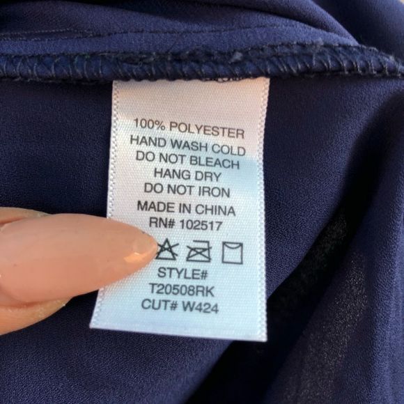 Navy blue sheer top - Picture 3 of 3